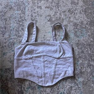 Garage Gray Cropped corset Tank Top